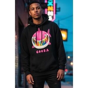 6ix9ine Takashi GOOBA Shark Graphic Hoodie Sweatshirt‎ Men's Small Black Retro